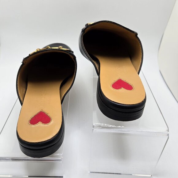 Gucci Princetown Mules Horsebit Bee Embroidered Slip-On Leather Black Women's 35 - Picture 6 of 10